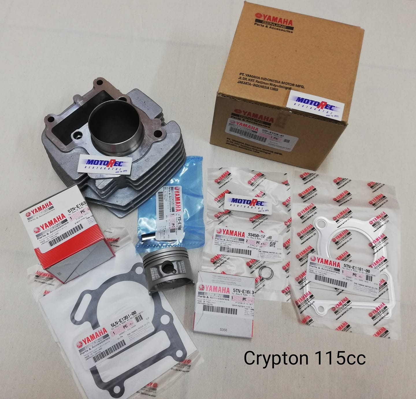 Γνήσιο κυλινδροπιστονο με φλατζες for Yamaha Crypton 115cc