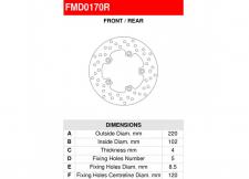 FERODO FMD0170R FOR APRILIA SCARABEO 200cc LIGHT